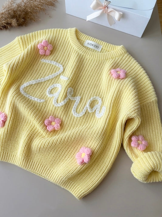 Personalizēts džemperis ar bērna vārdu (citrons)