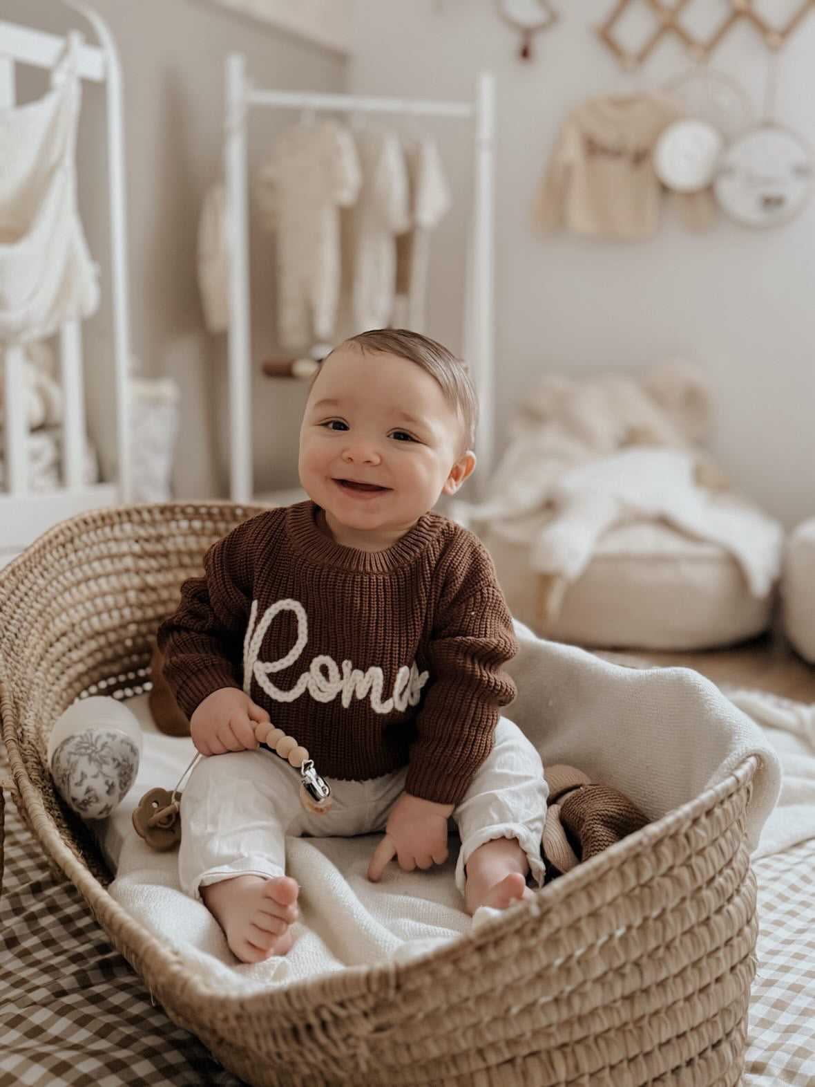 Personalized Kids Sweater with Name - Brown