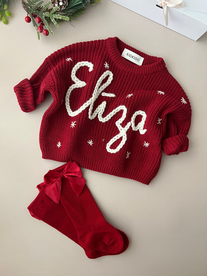 Personalized name sweater (red) 6-9m