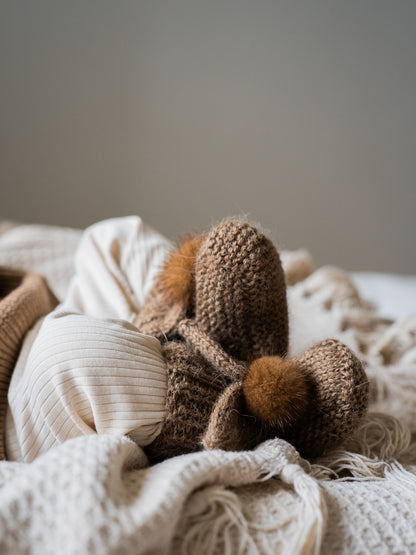 Baby bunny booties (alpaca) 0-3m