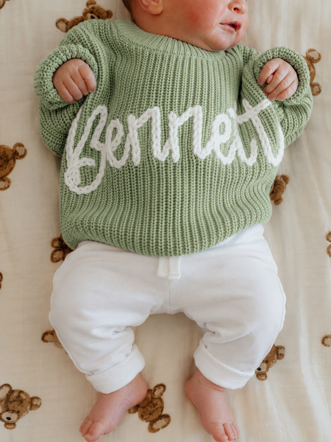 Name sweater (sage green)
