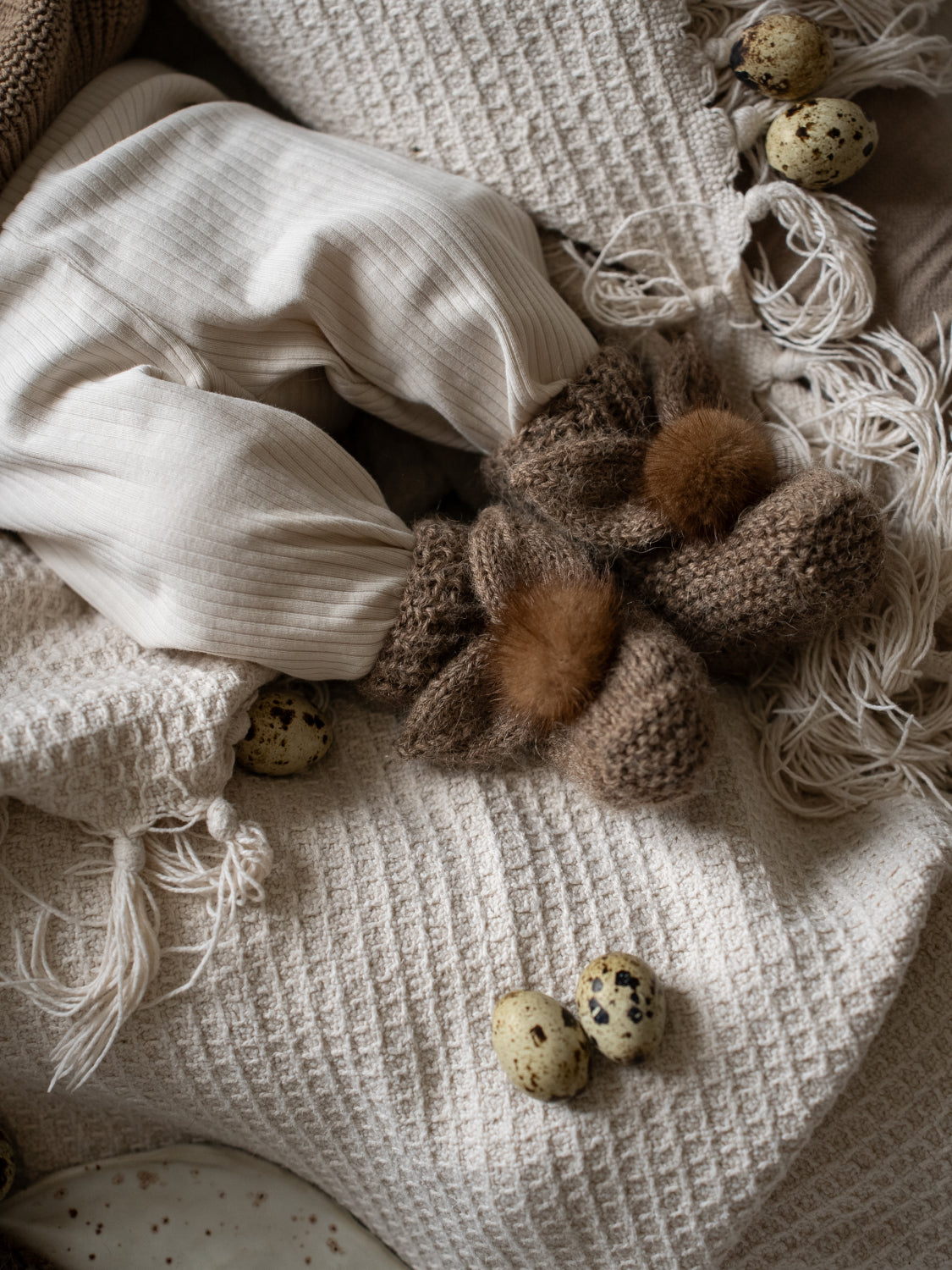 Baby bunny booties (alpaca) 0-3m