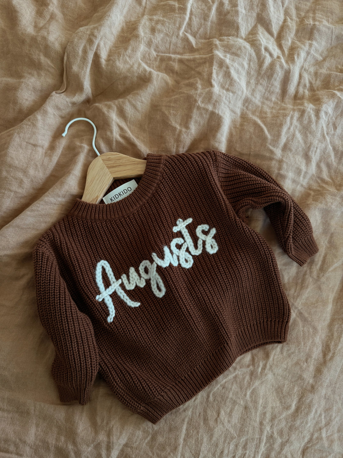Personalized Kids Sweater with Name - Brown