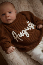 Personalized Kids Sweater with Name - Brown
