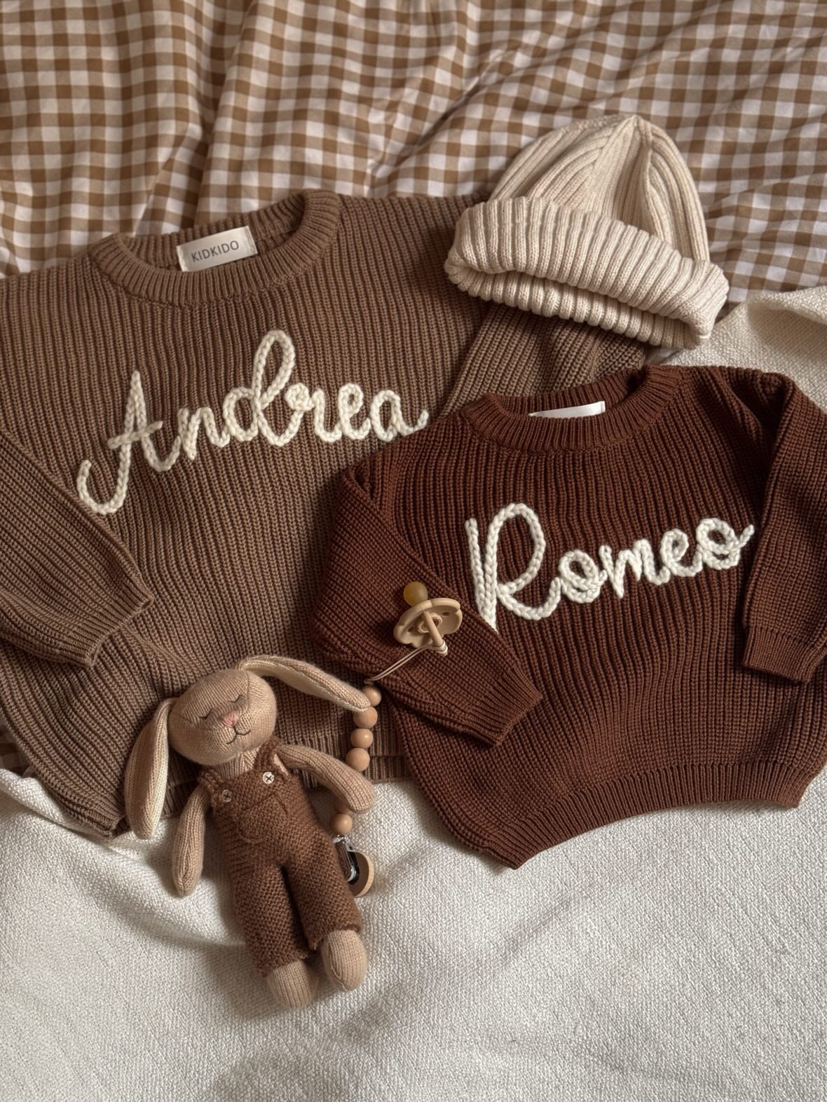 Personalized Kids Sweater with Name - Brown