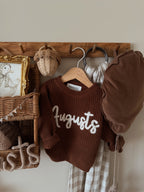 Personalized Kids Sweater with Name - Brown