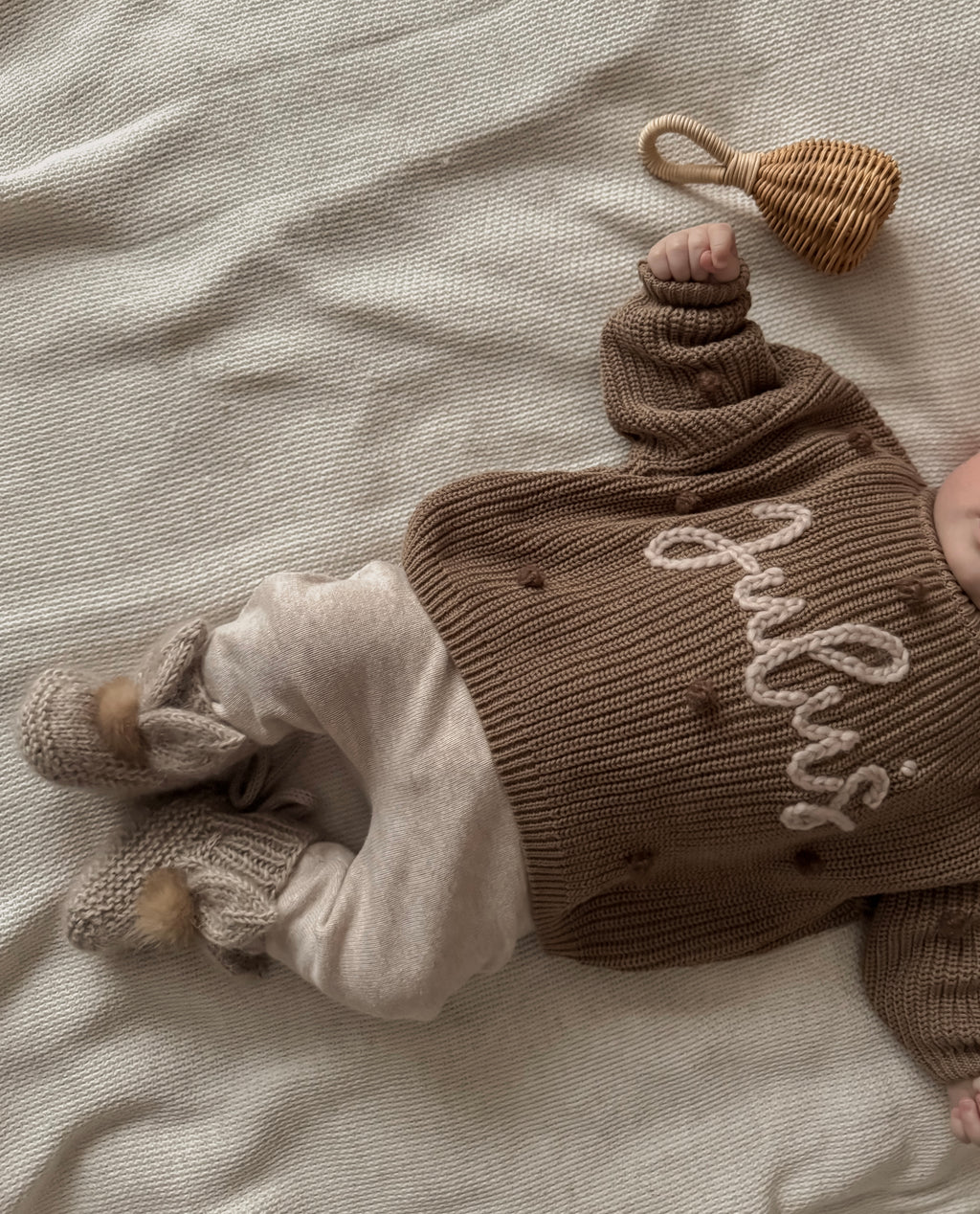 Personalized Kids Sweater with Name - mocha