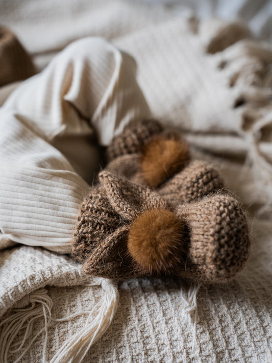 Baby bunny booties (alpaca) 0-3m
