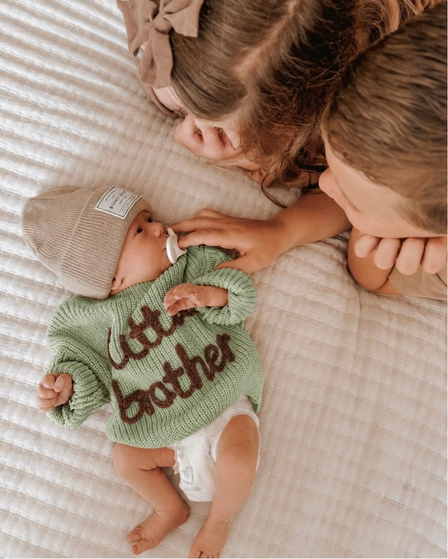Name sweater (sage green)