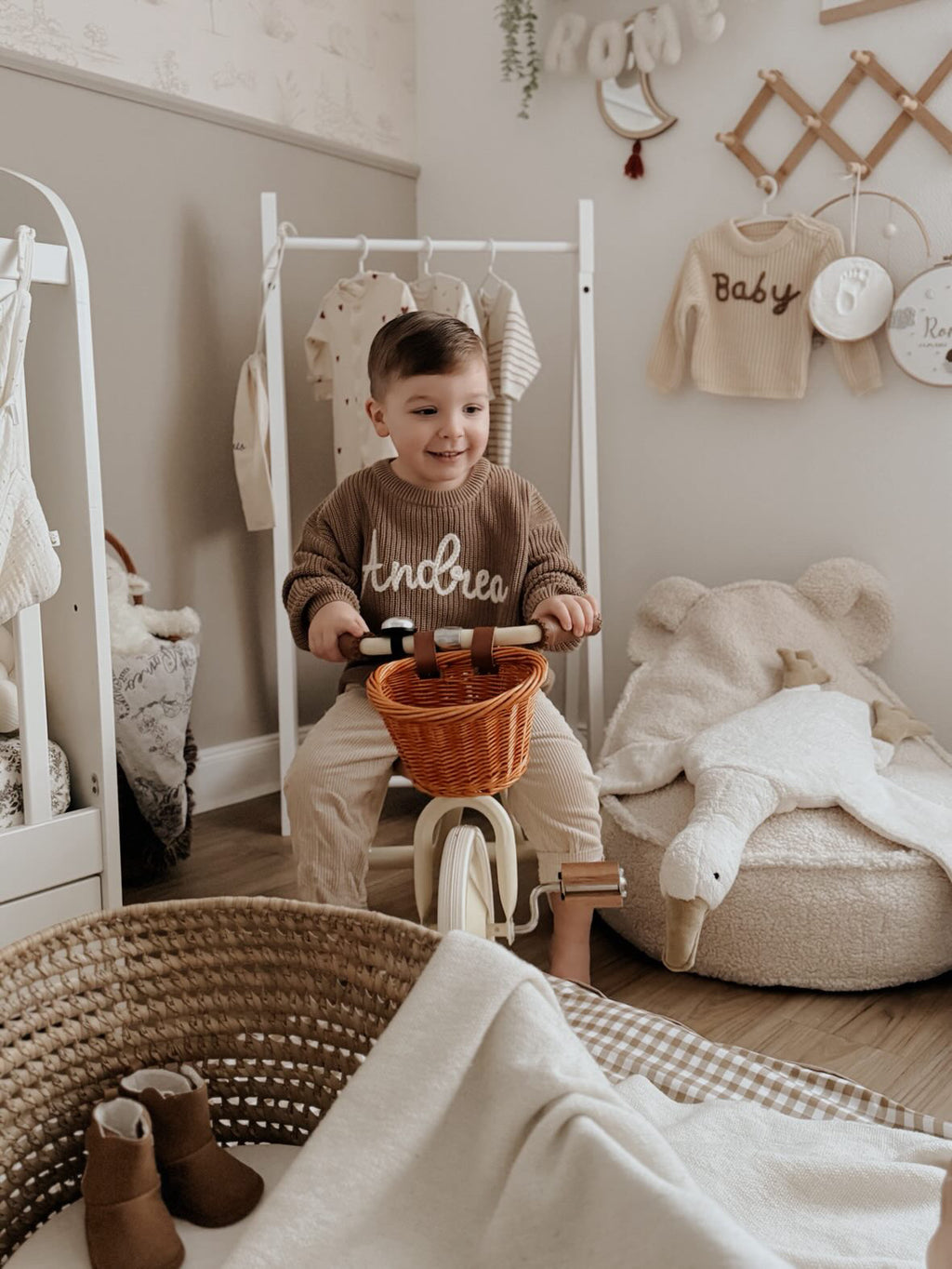 Personalized Kids Sweater with Name - mocha