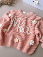 Personalized Kids Sweater with Name - peach