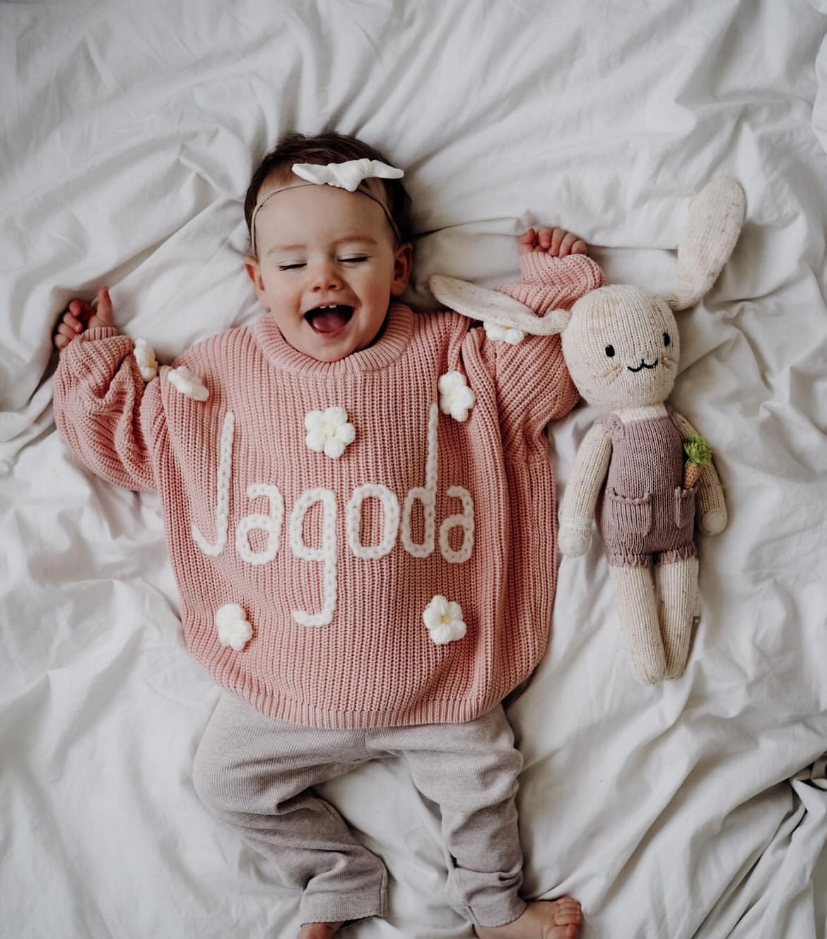 Personalized Kids Sweater with Name - peach