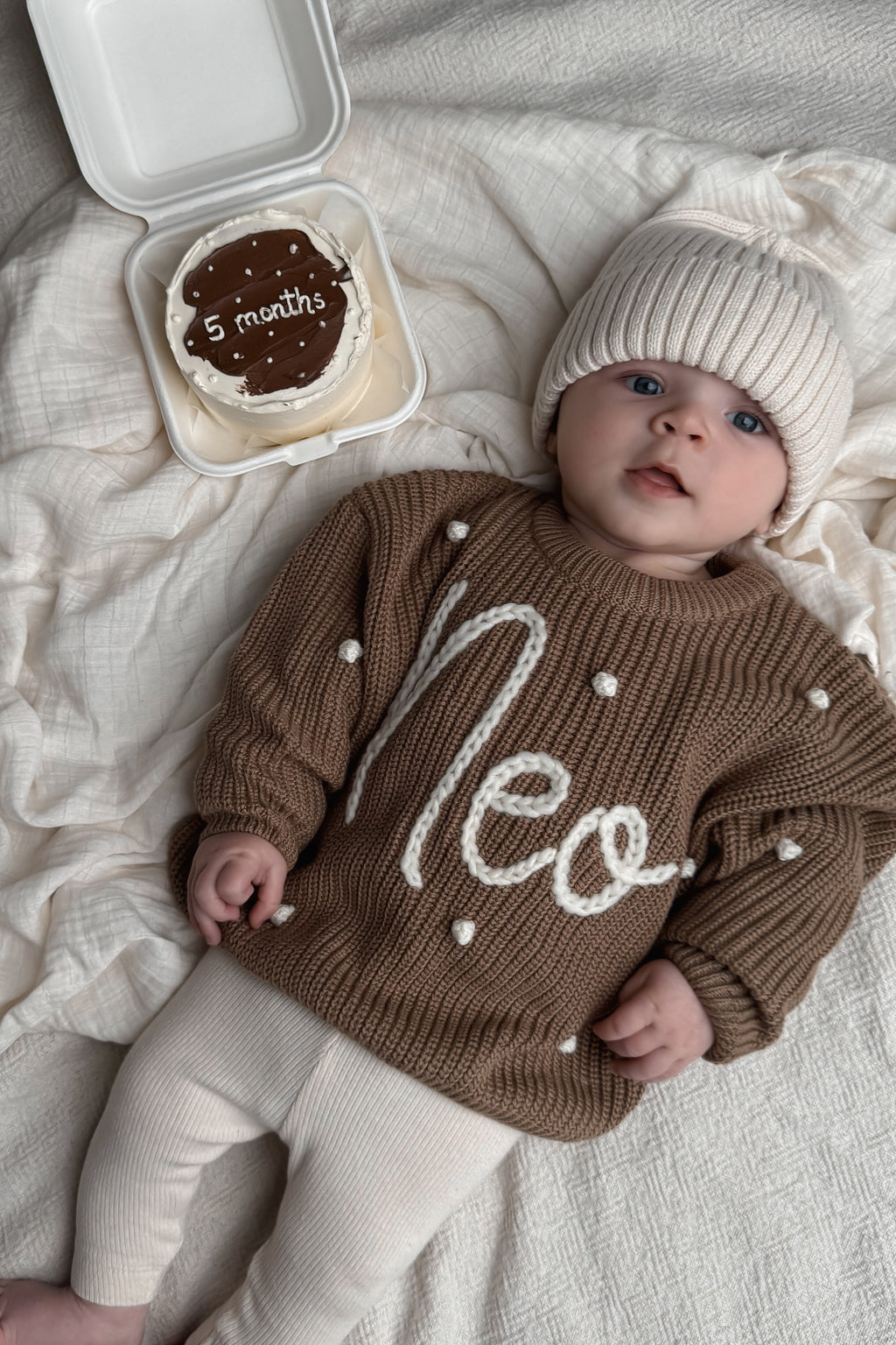 Personalized Kids Sweater with Name - mocha