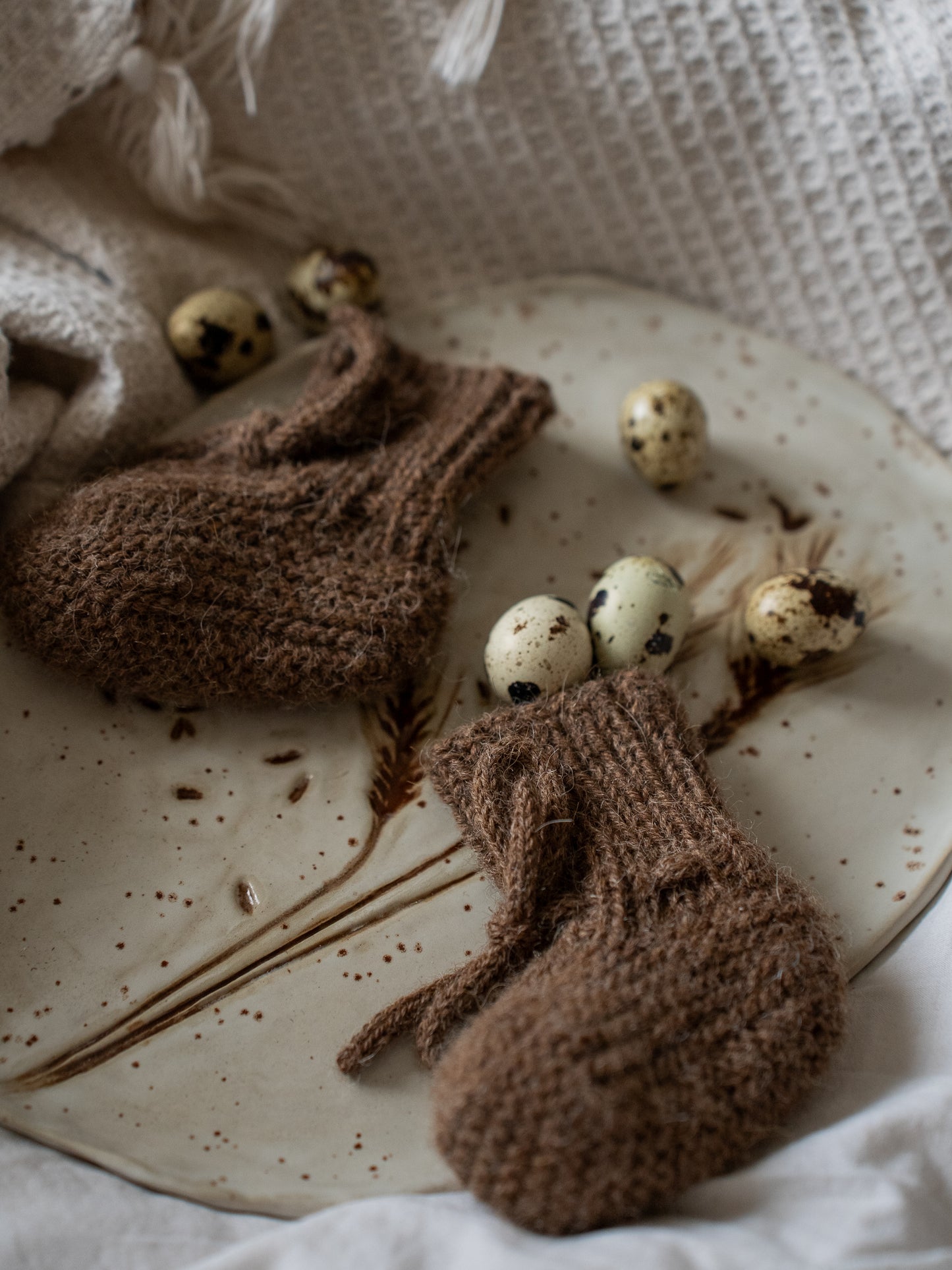Baby alpaca booties (brown)