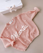 Personalized Kids Sweater with Name - peach