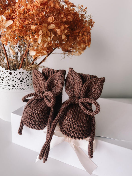 Baby bunny booties (brown)