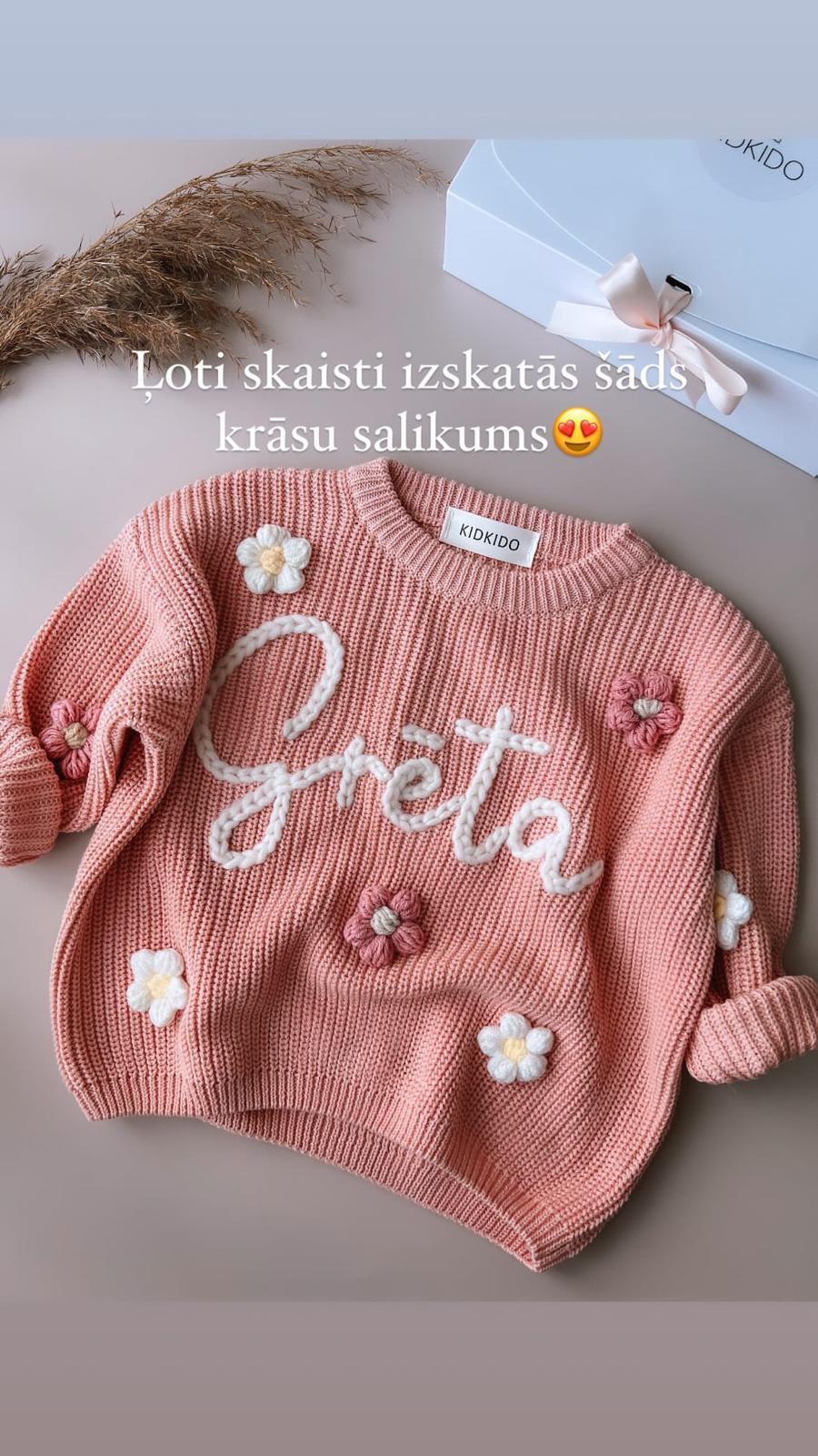 Personalized Kids Sweater with Name - peach