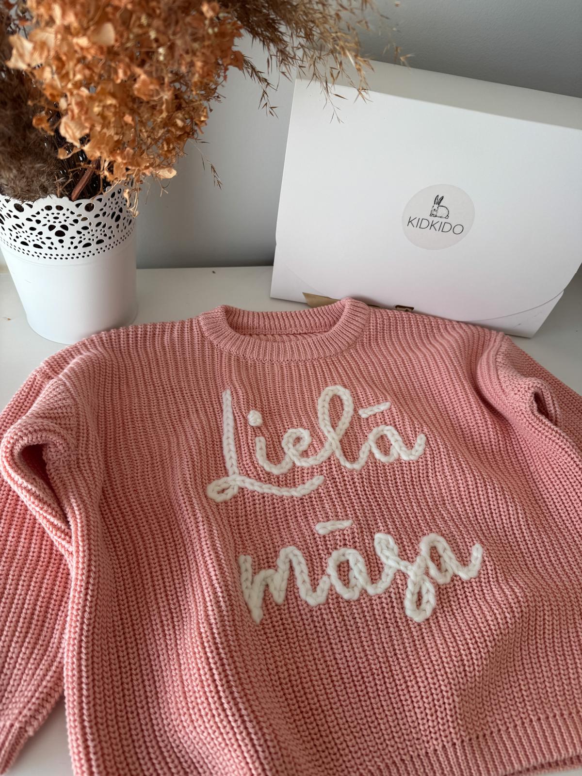Personalized Kids Sweater with Name - peach