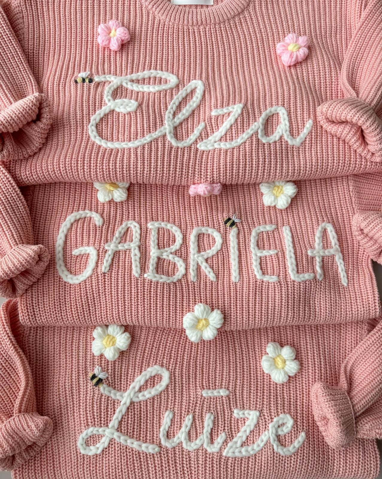 Personalized Kids Sweater with Name - peach