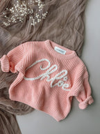 Personalized Kids Sweater with Name - peach