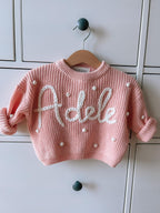 Personalized Kids Sweater with Name - peach