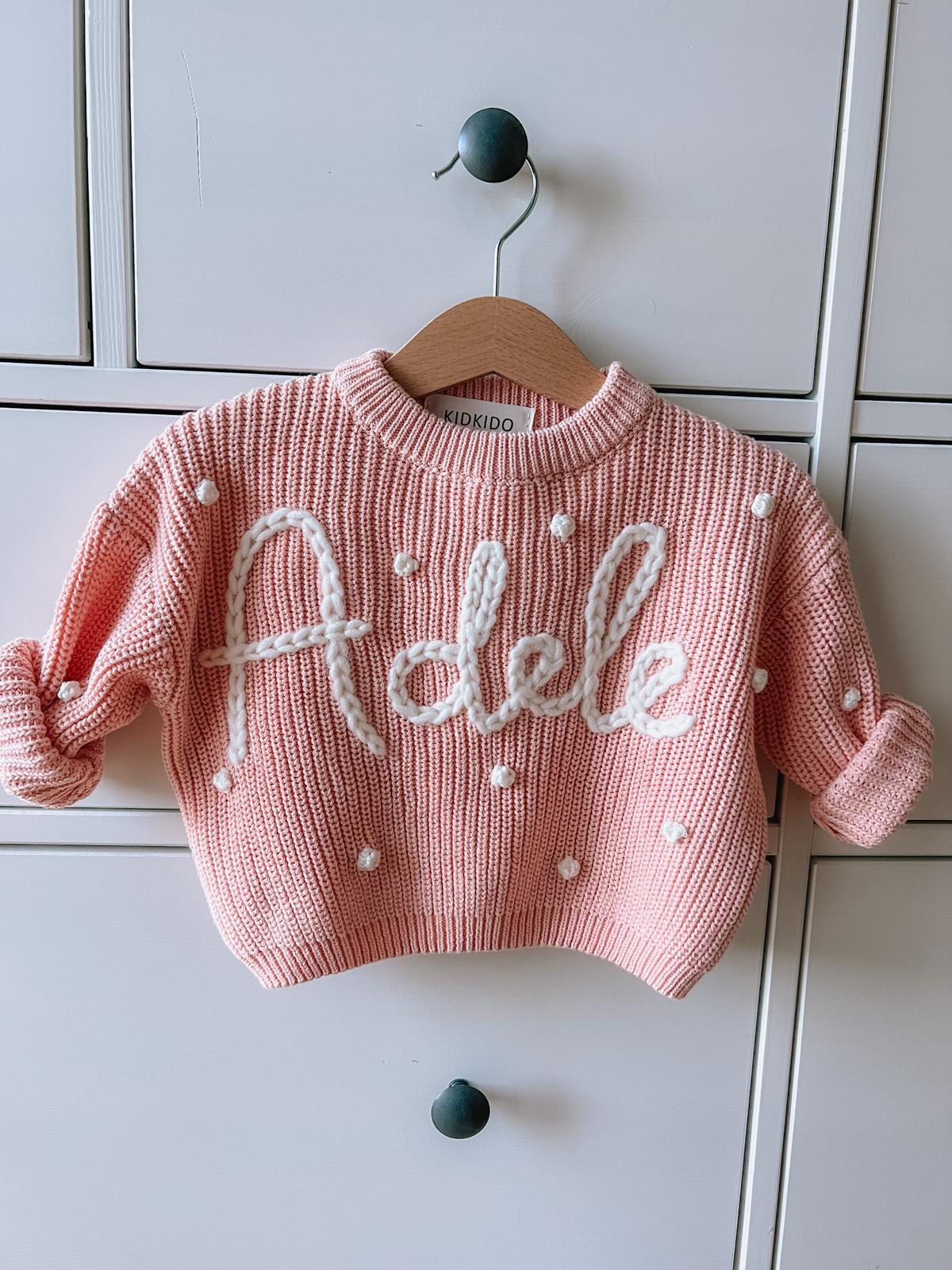 Personalized Kids Sweater with Name - peach