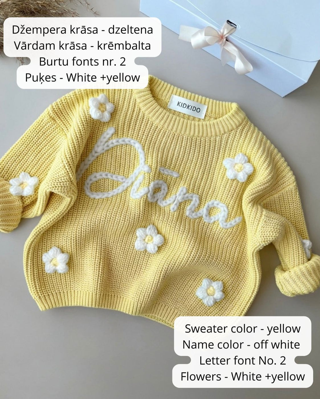 Personalized Kids Sweater with Name (yellow)