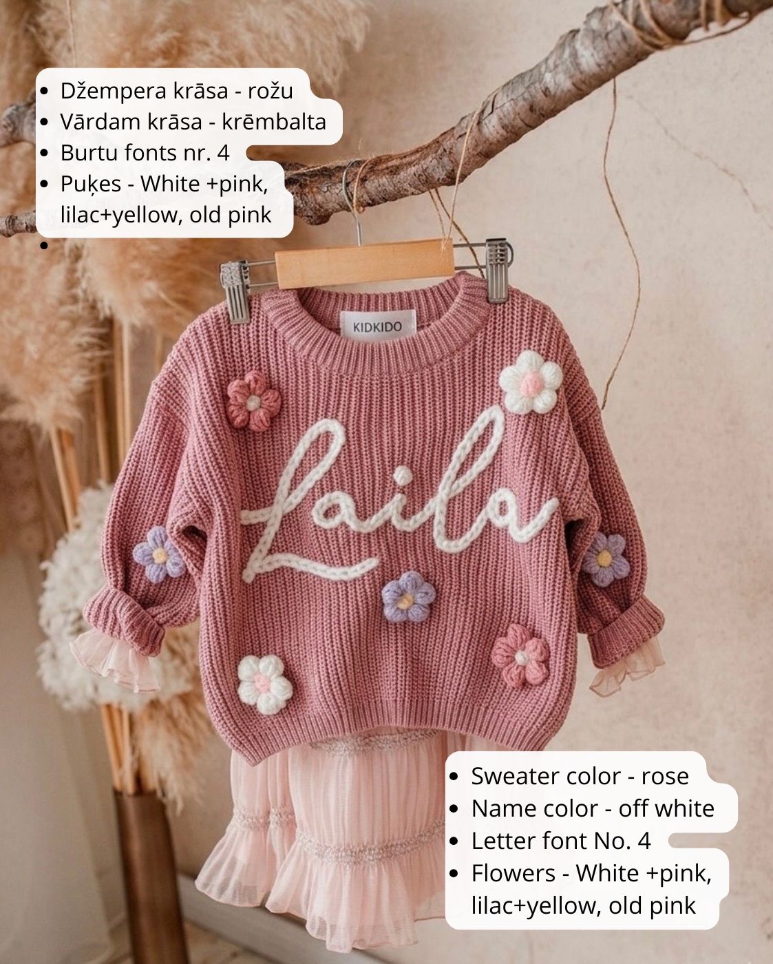Personalizēts džemperis (rožu)
