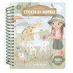 Uzlīmju aktivitāšu grāmata Sticker Booklet by Numbers, Safari Friends Rosa, Little Dutch